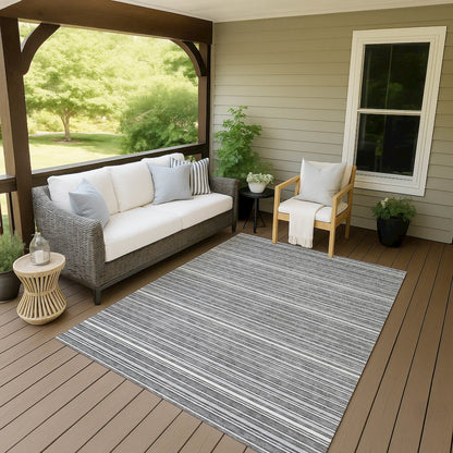 Luxury Washable Indoor/Outdoor Soft Essentials SE2 Gray 1'8" x 2'6" Rug