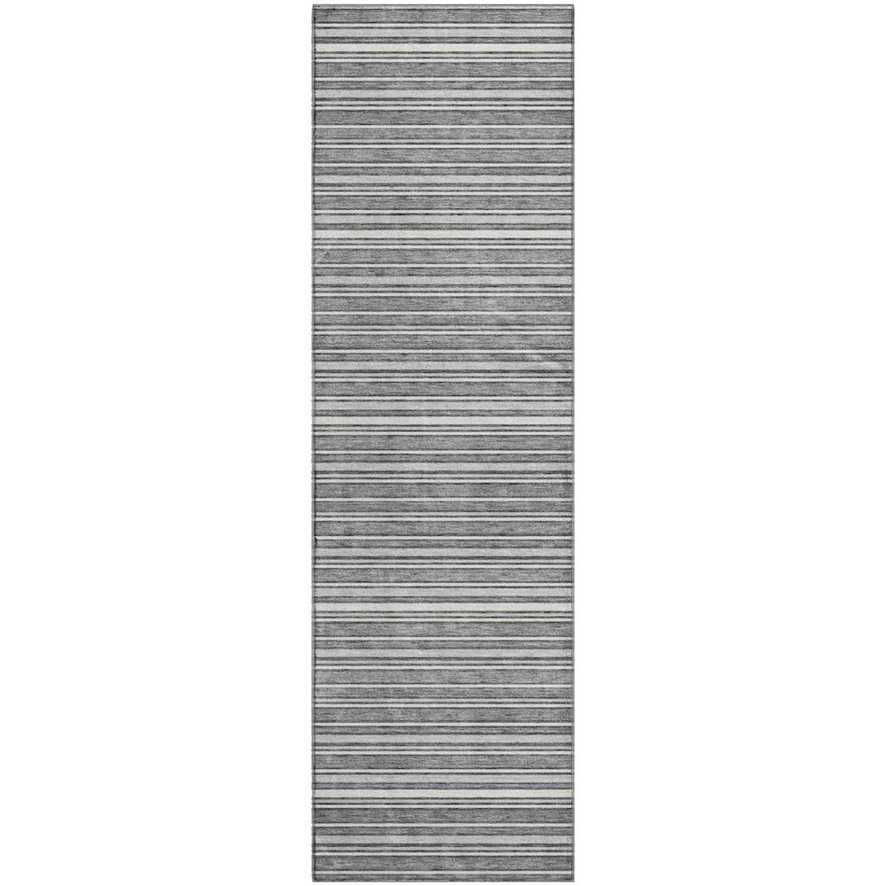 Luxury Washable Indoor/Outdoor Soft Essentials SE2 Gray 2'3" x 7'6" Runner Rug