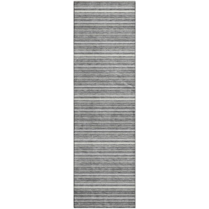 Luxury Washable Indoor/Outdoor Soft Essentials SE2 Gray 2'3" x 7'6" Runner Rug