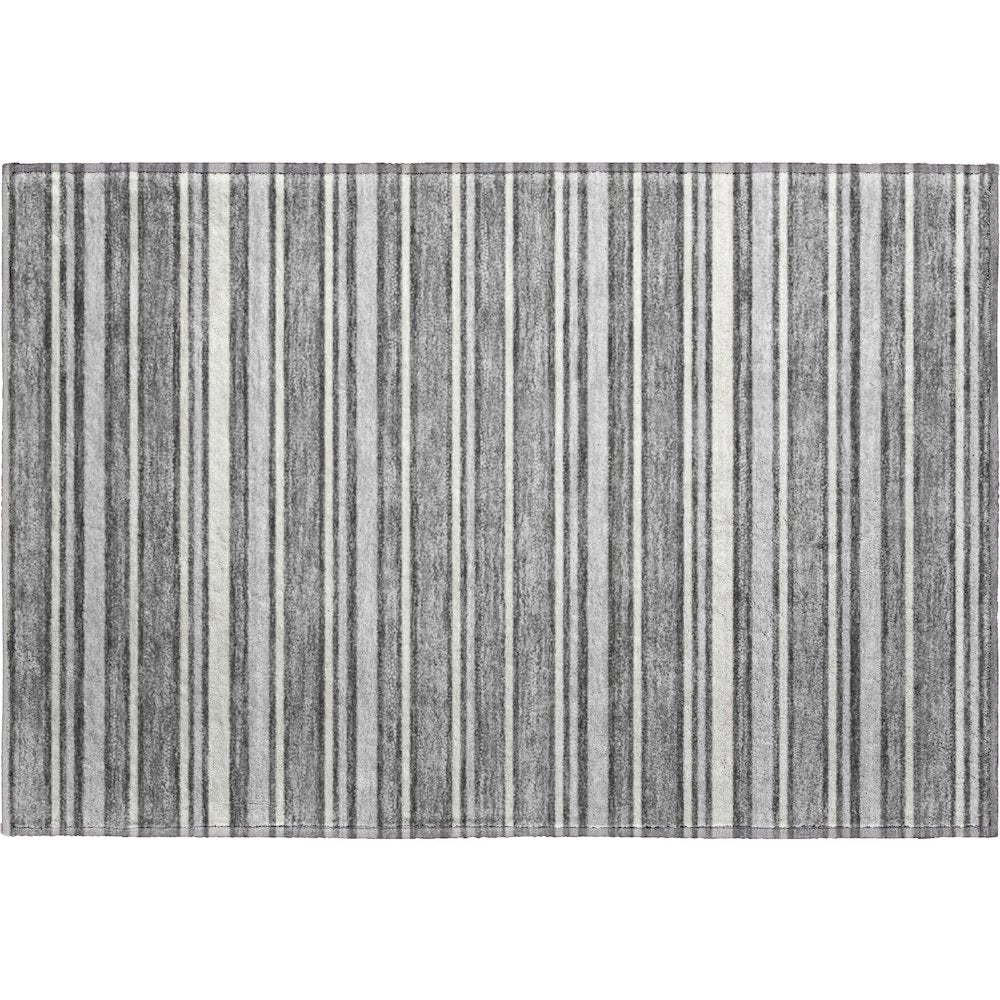 Luxury Washable Indoor/Outdoor Soft Essentials SE2 Gray 1'8" x 2'6" Rug