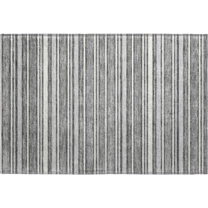 Luxury Washable Indoor/Outdoor Soft Essentials SE2 Gray 1'8" x 2'6" Rug