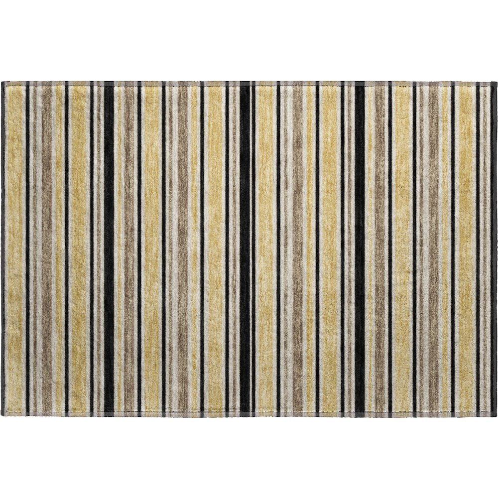 Luxury Washable Indoor/Outdoor Soft Essentials SE2 Gold 1'8" x 2'6" Rug