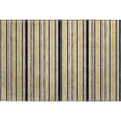Luxury Washable Indoor/Outdoor Soft Essentials SE2 Gold 1'8" x 2'6" Rug