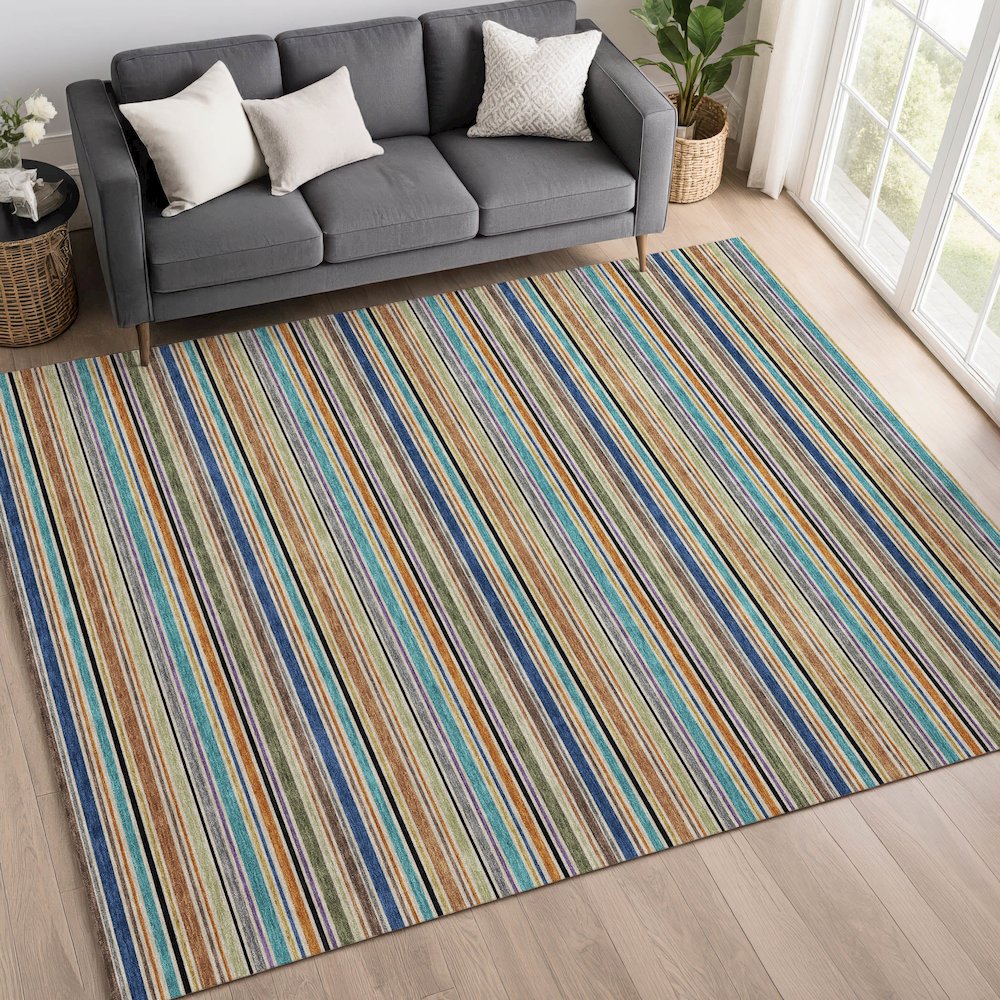 Luxury Washable Indoor/Outdoor Soft Essentials SE2 Multi 2'6" x 3'10" Rug
