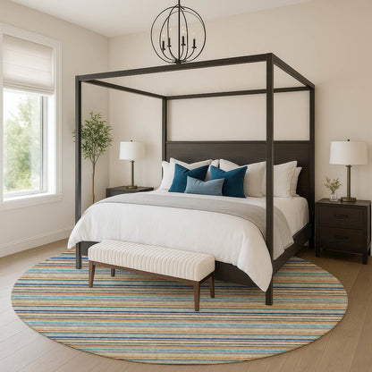 Luxury Washable Indoor/Outdoor Soft Essentials SE2 Multi 8' x 8' Rug