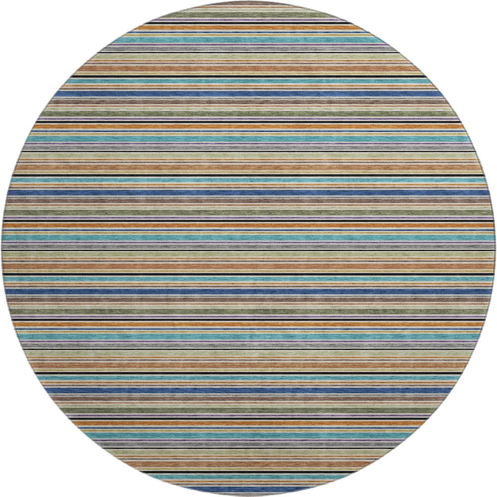 Luxury Washable Indoor/Outdoor Soft Essentials SE2 Multi 8' x 8' Rug