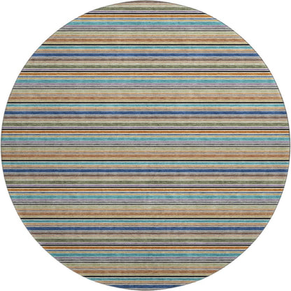 Luxury Washable Indoor/Outdoor Soft Essentials SE2 Multi 8' x 8' Rug