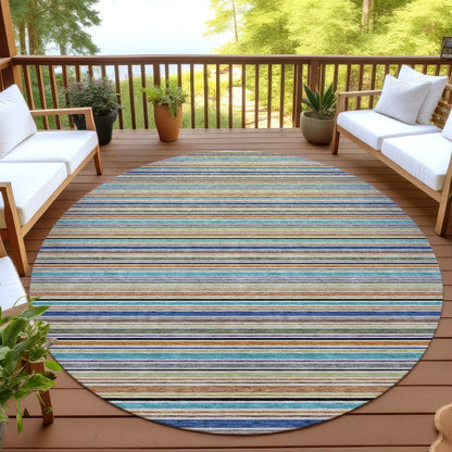 Luxury Washable Indoor/Outdoor Soft Essentials SE2 Multi 8' x 8' Rug