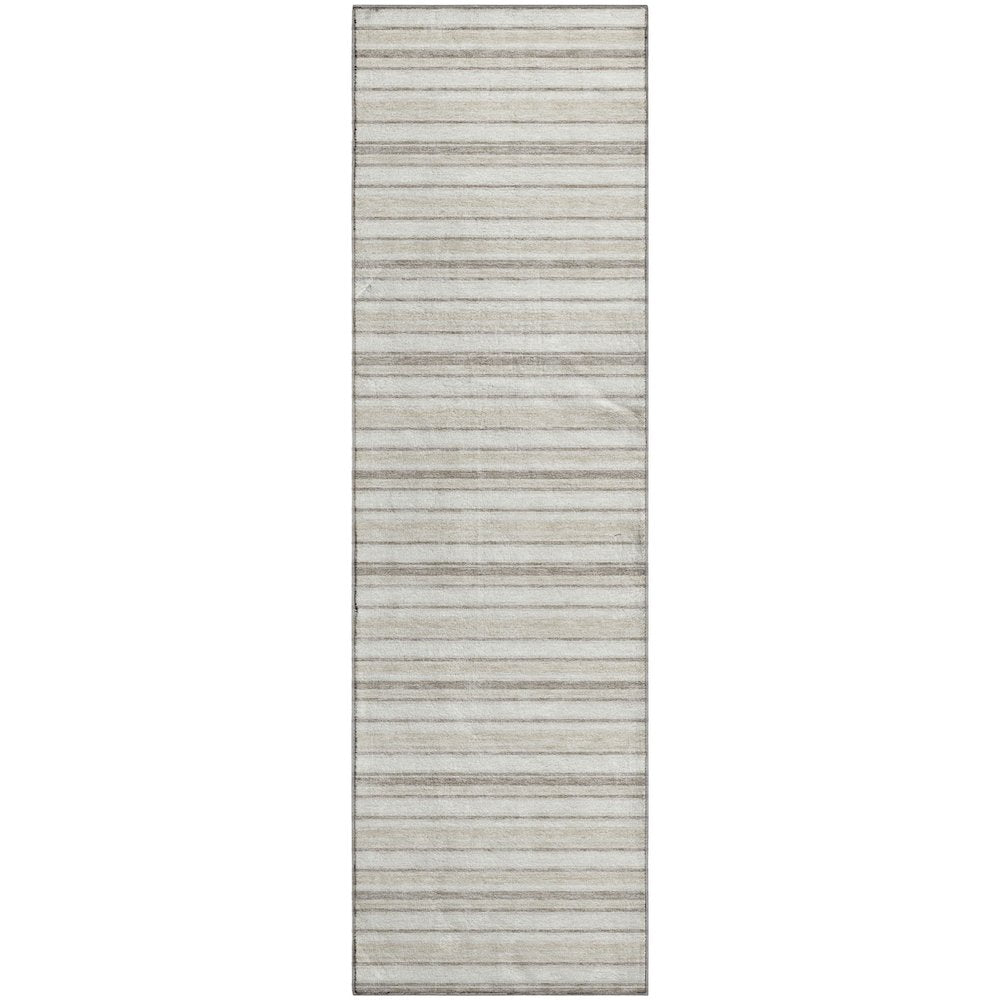 Luxury Washable Indoor/Outdoor Soft Essentials SE2 Ivory 2'3" x 7'6" Runner Rug