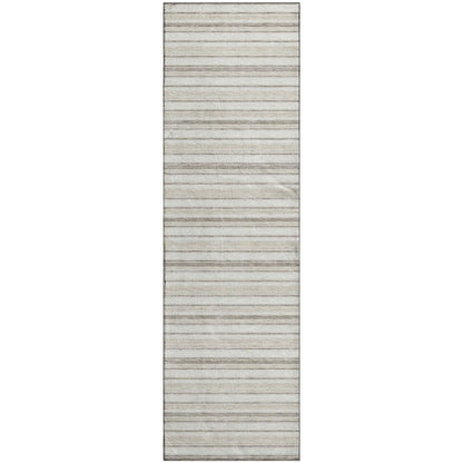 Luxury Washable Indoor/Outdoor Soft Essentials SE2 Ivory 2'3" x 7'6" Runner Rug