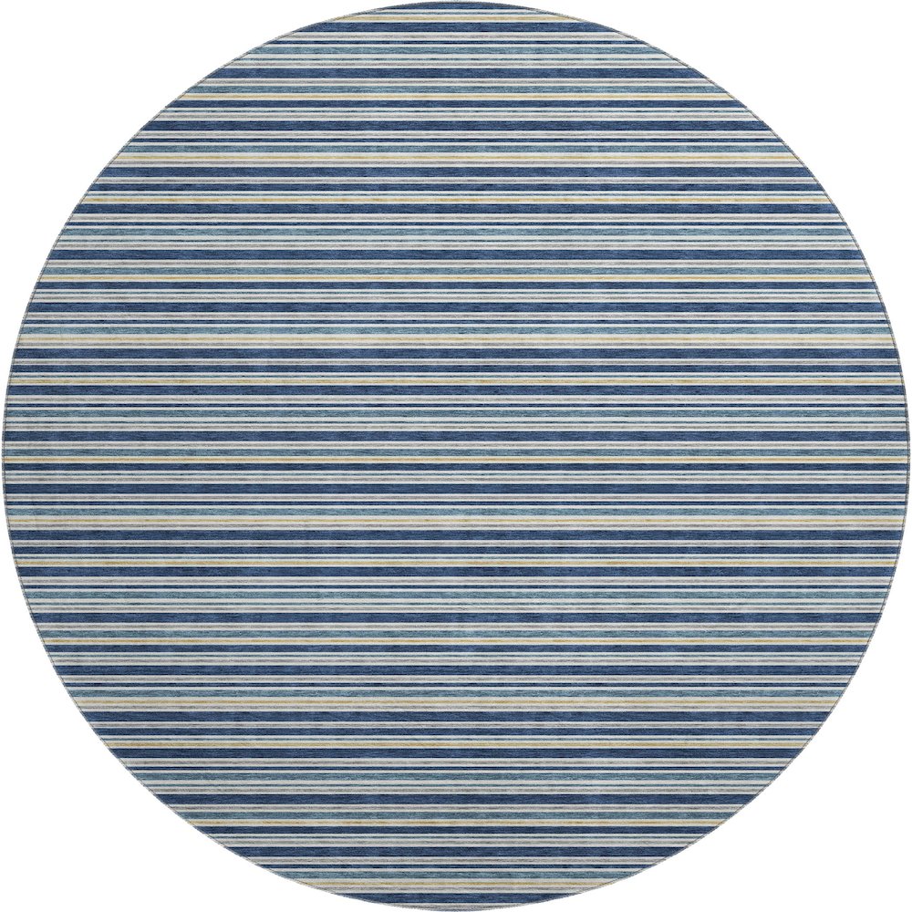 Luxury Washable Indoor/Outdoor Soft Essentials SE2 Blue 8' x 8' Rug