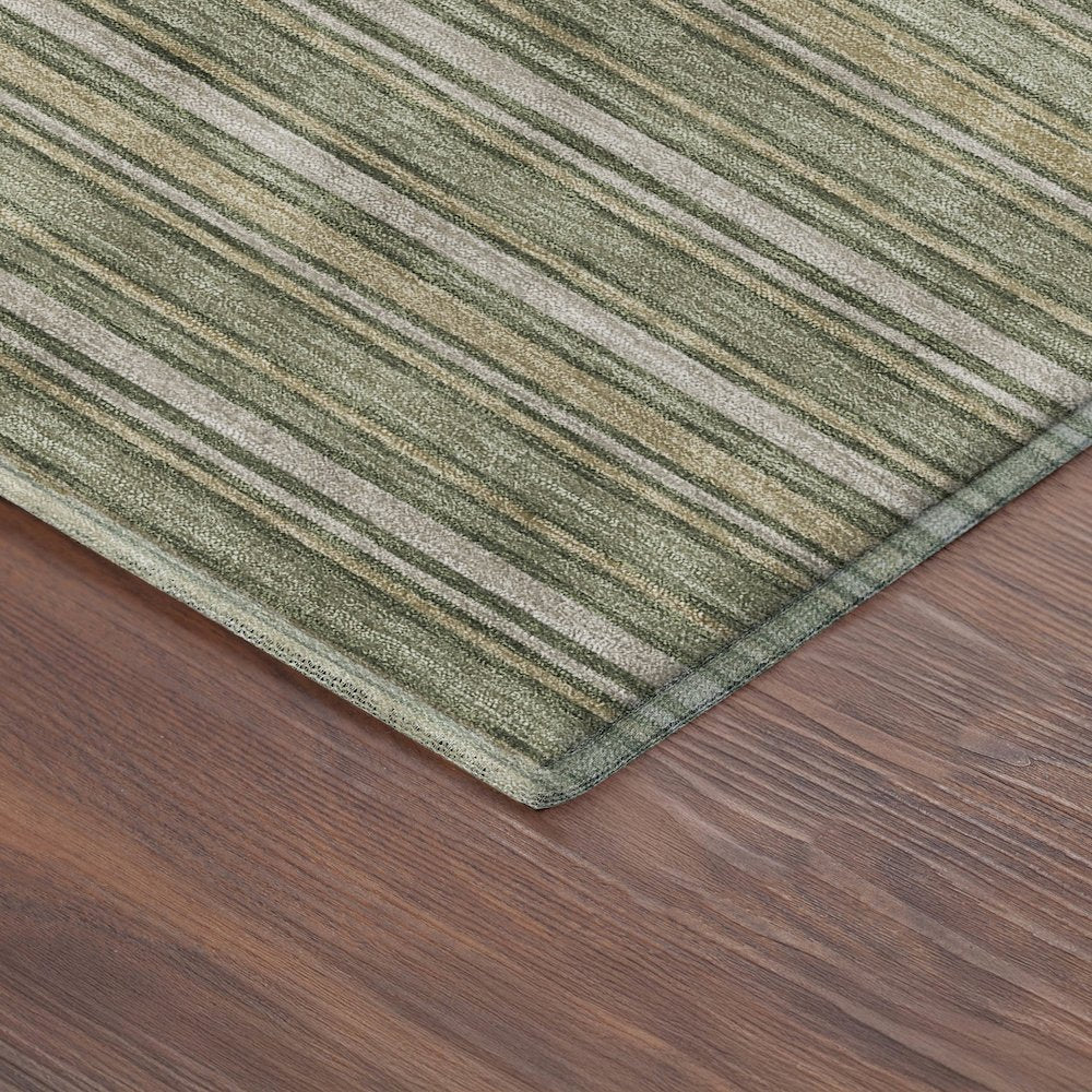 Luxury Washable Indoor/Outdoor Soft Essentials SE2 Green 1'8" x 2'6" Rug