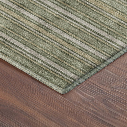 Luxury Washable Indoor/Outdoor Soft Essentials SE2 Green 1'8" x 2'6" Rug