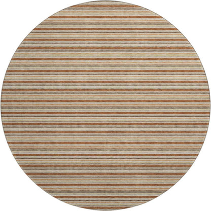 Luxury Washable Indoor/Outdoor Soft Essentials SE2 Orange 8' x 8' Rug