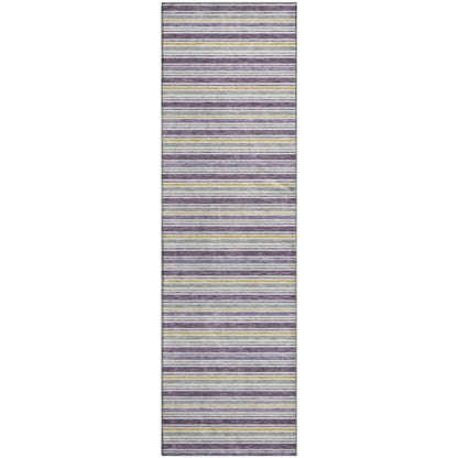 Luxury Washable Indoor/Outdoor Soft Essentials SE2 Purple 2'3" x 7'6" Runner Rug