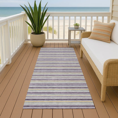 Luxury Washable Indoor/Outdoor Soft Essentials SE2 Purple 2'3" x 7'6" Runner Rug
