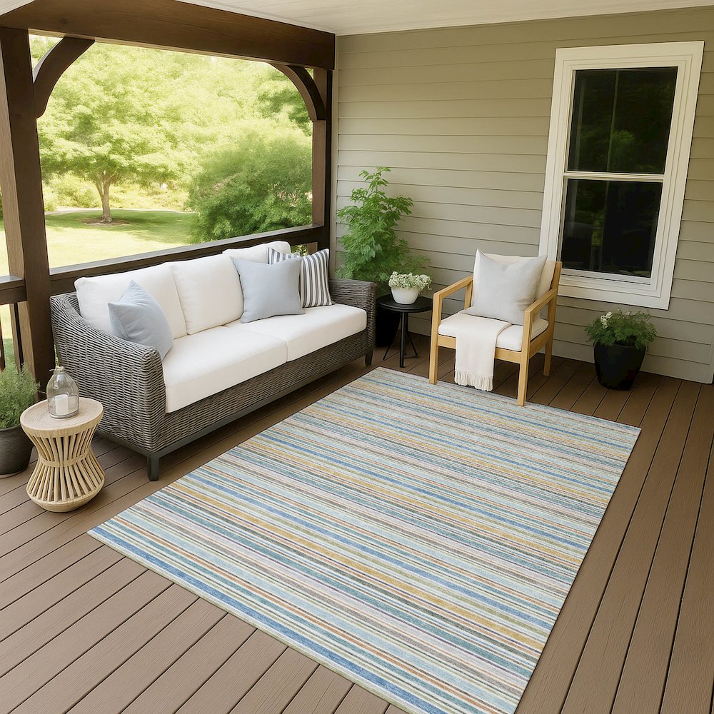 Luxury Washable Indoor/Outdoor Soft Essentials SE2 Multi 1'8" x 2'6" Rug