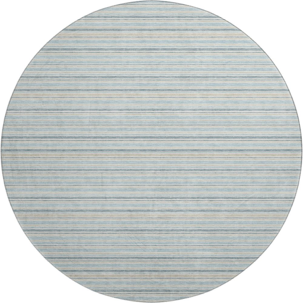 Luxury Washable Indoor/Outdoor Soft Essentials SE2 Blue 8' x 8' Rug