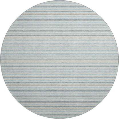 Luxury Washable Indoor/Outdoor Soft Essentials SE2 Blue 8' x 8' Rug