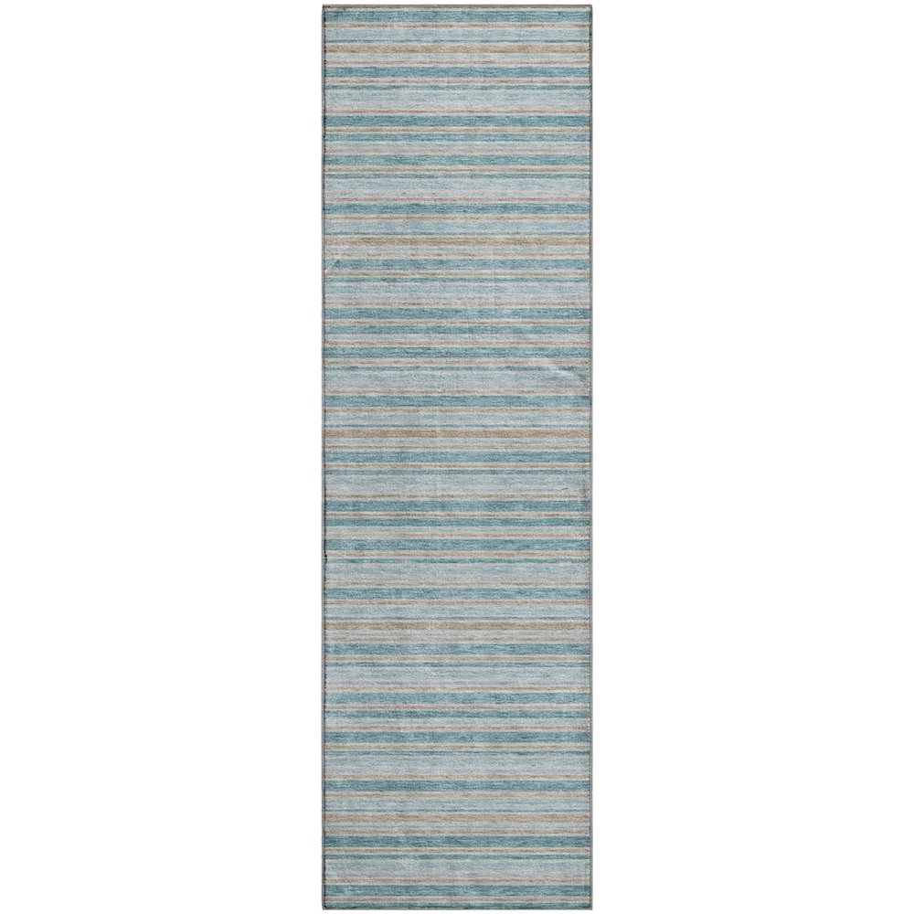 Luxury Washable Indoor/Outdoor Soft Essentials SE2 Teal 2'3" x 7'6" Runner Rug