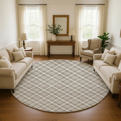 Luxury Washable Indoor/Outdoor Soft Essentials SE3 Brown 8' x 8' Rug