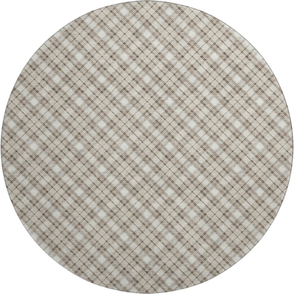 Luxury Washable Indoor/Outdoor Soft Essentials SE3 Brown 8' x 8' Rug