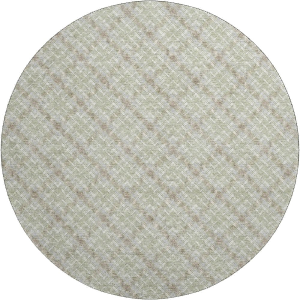 Luxury Washable Indoor/Outdoor Soft Essentials SE3 Green 8' x 8' Rug