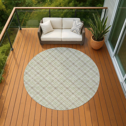 Luxury Washable Indoor/Outdoor Soft Essentials SE3 Green 8' x 8' Rug