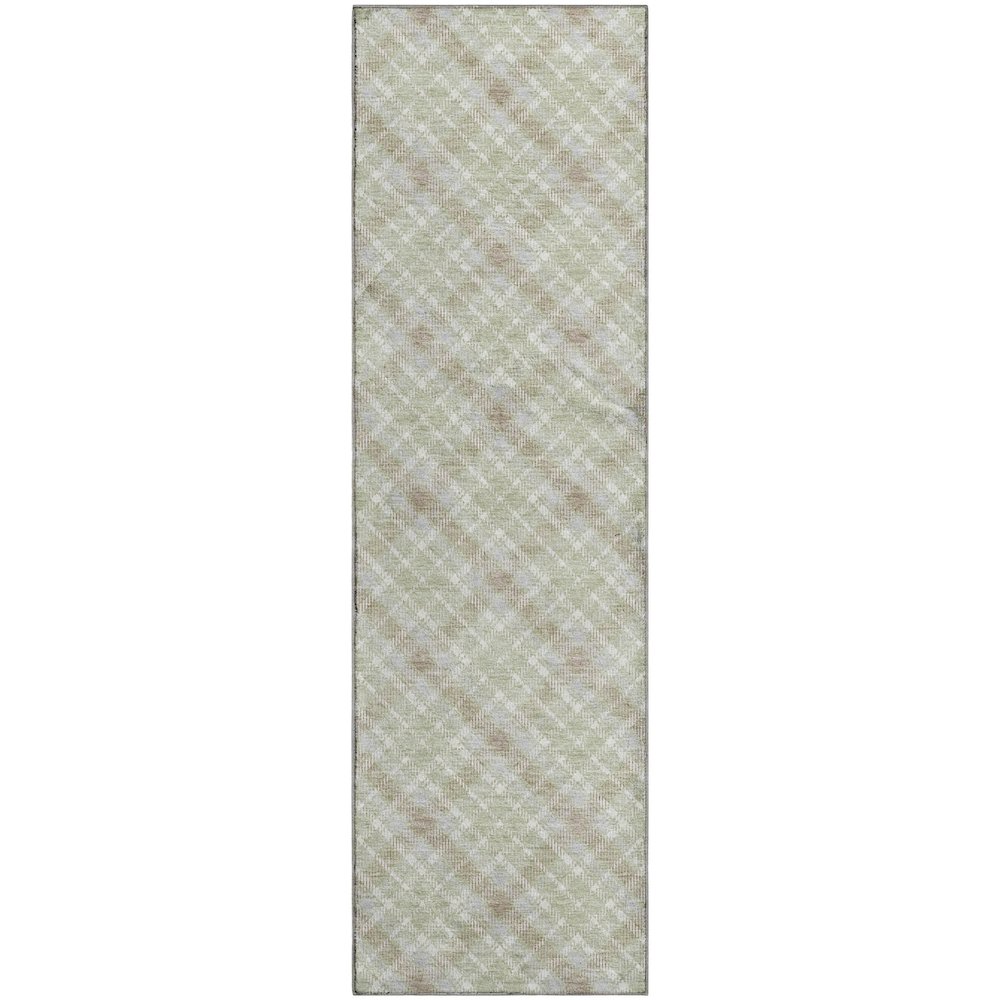Luxury Washable Indoor/Outdoor Soft Essentials SE3 Green 2'3" x 7'6" Runner Rug