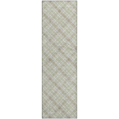 Luxury Washable Indoor/Outdoor Soft Essentials SE3 Green 2'3" x 7'6" Runner Rug