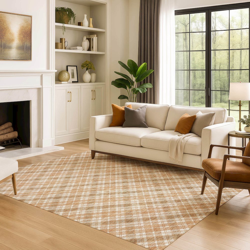 Luxury Washable Indoor/Outdoor Soft Essentials SE3 Orange 2'6" x 3'10" Rug