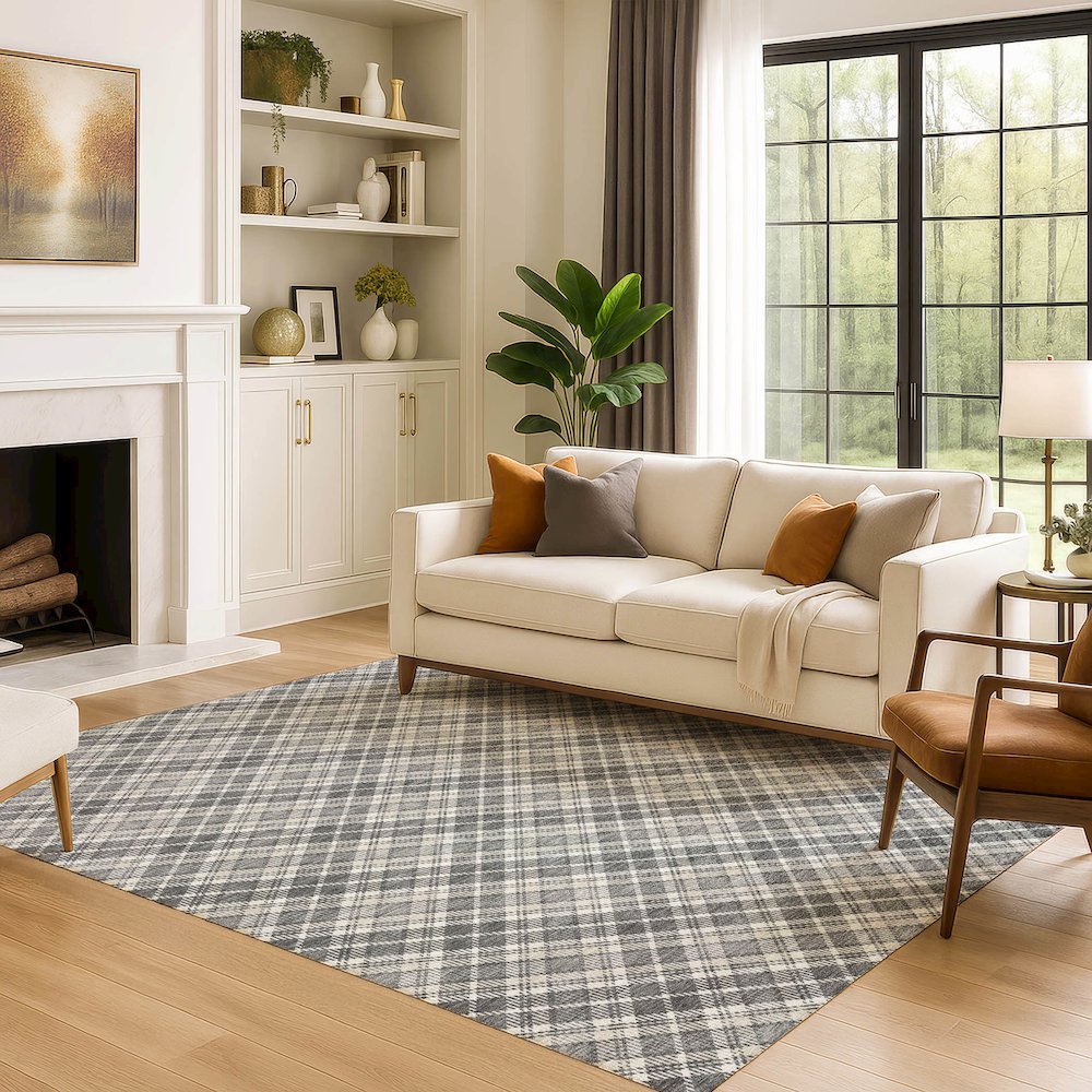 Luxury Washable Indoor/Outdoor Soft Essentials SE3 Gray 2'6" x 3'10" Rug