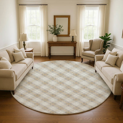 Luxury Washable Indoor/Outdoor Soft Essentials SE3 Ivory 8' x 8' Rug