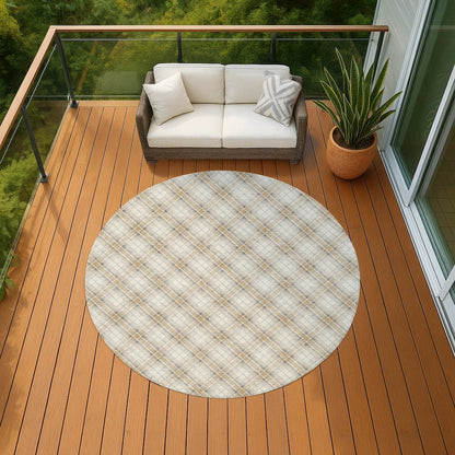 Luxury Washable Indoor/Outdoor Soft Essentials SE3 Ivory 8' x 8' Rug