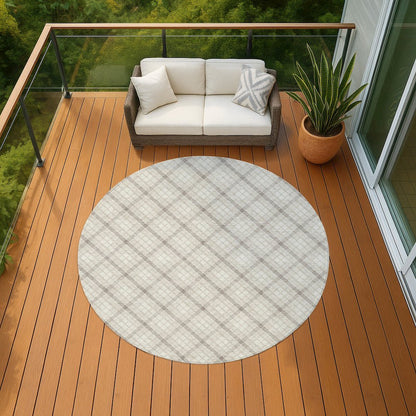 Luxury Washable Indoor/Outdoor Soft Essentials SE3 Ivory 8' x 8' Rug