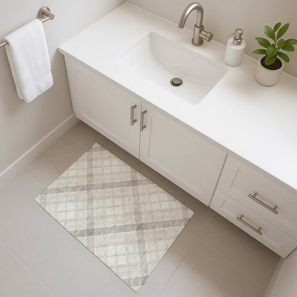 Luxury Washable Indoor/Outdoor Soft Essentials SE3 Ivory 1'8" x 2'6" Rug