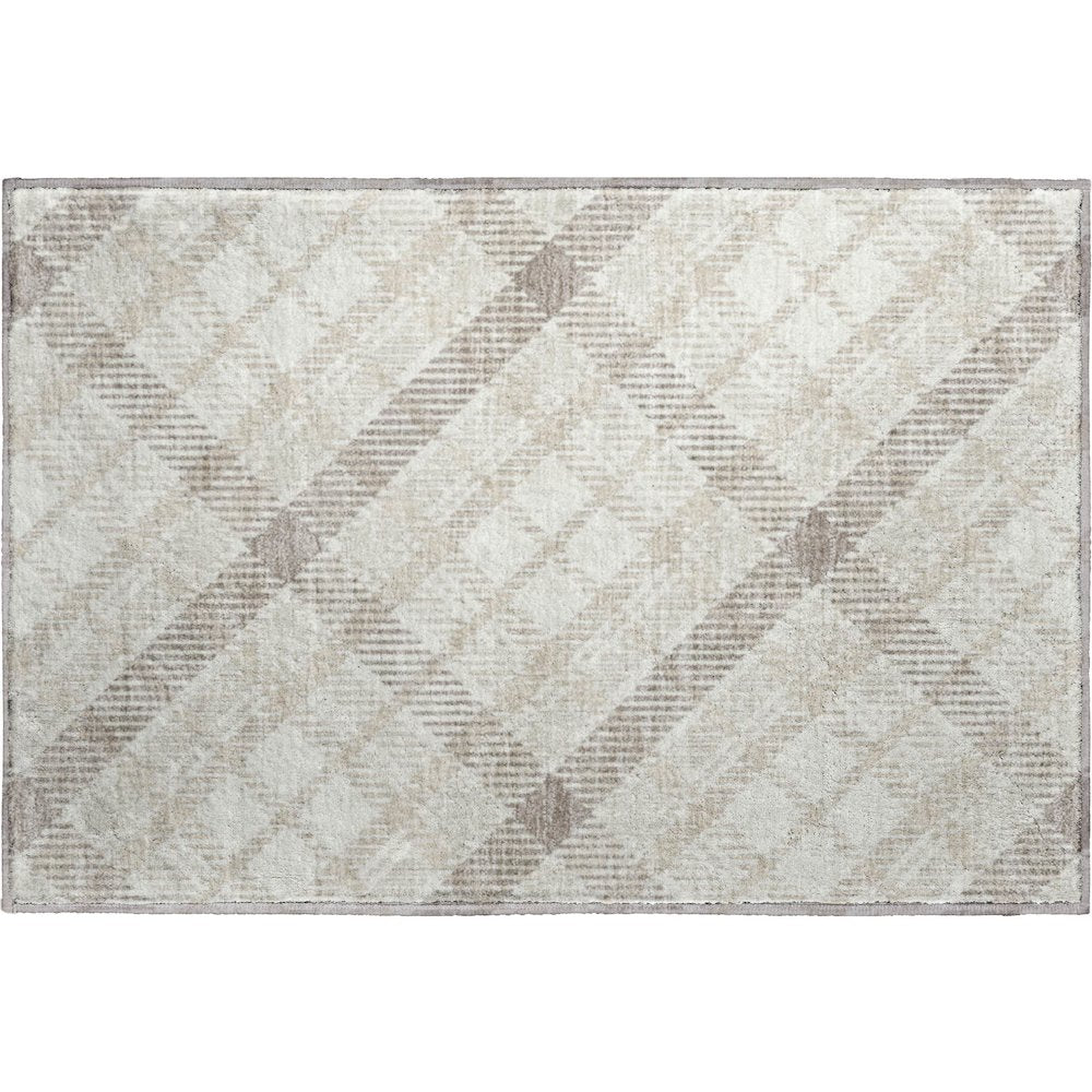 Luxury Washable Indoor/Outdoor Soft Essentials SE3 Ivory 1'8" x 2'6" Rug