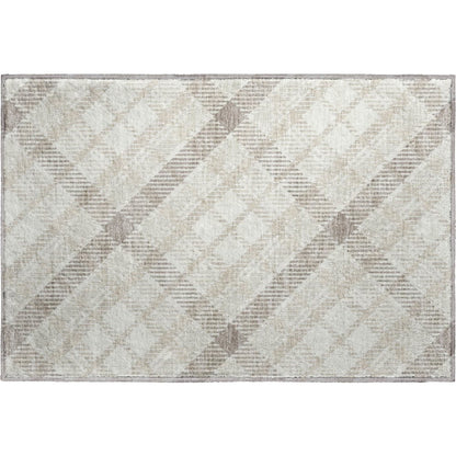 Luxury Washable Indoor/Outdoor Soft Essentials SE3 Ivory 1'8" x 2'6" Rug