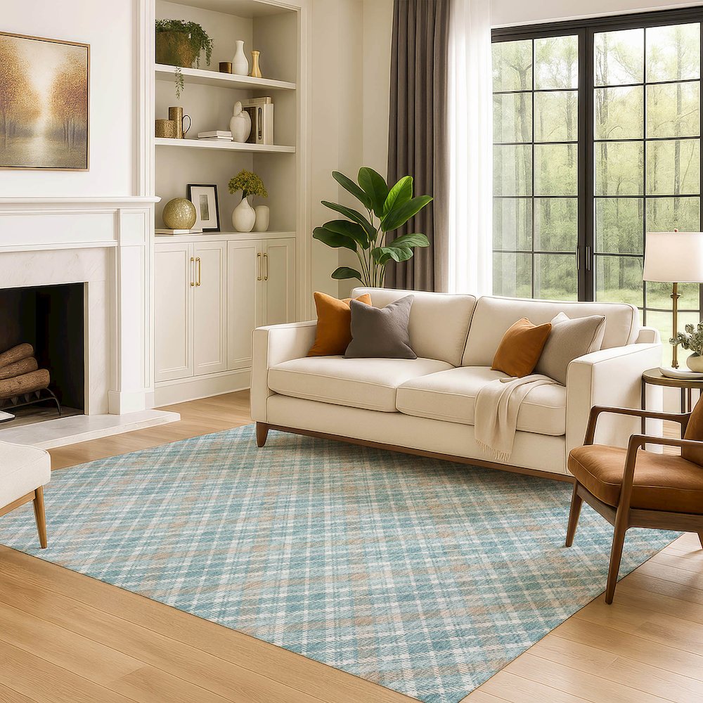 Luxury Washable Indoor/Outdoor Soft Essentials SE3 Teal 2'6" x 3'10" Rug