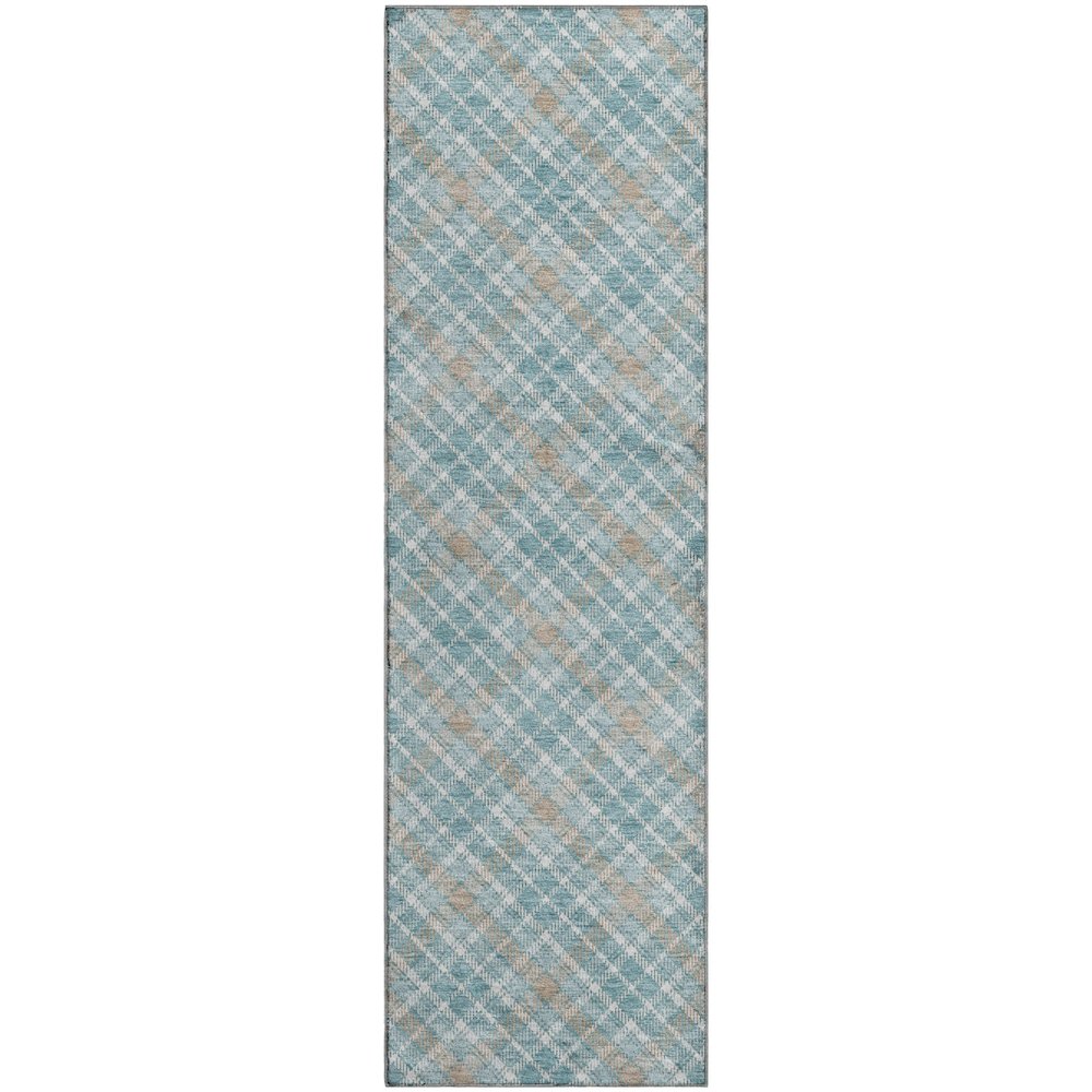 Luxury Washable Indoor/Outdoor Soft Essentials SE3 Teal 2'3" x 7'6" Runner Rug