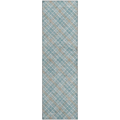Luxury Washable Indoor/Outdoor Soft Essentials SE3 Teal 2'3" x 7'6" Runner Rug