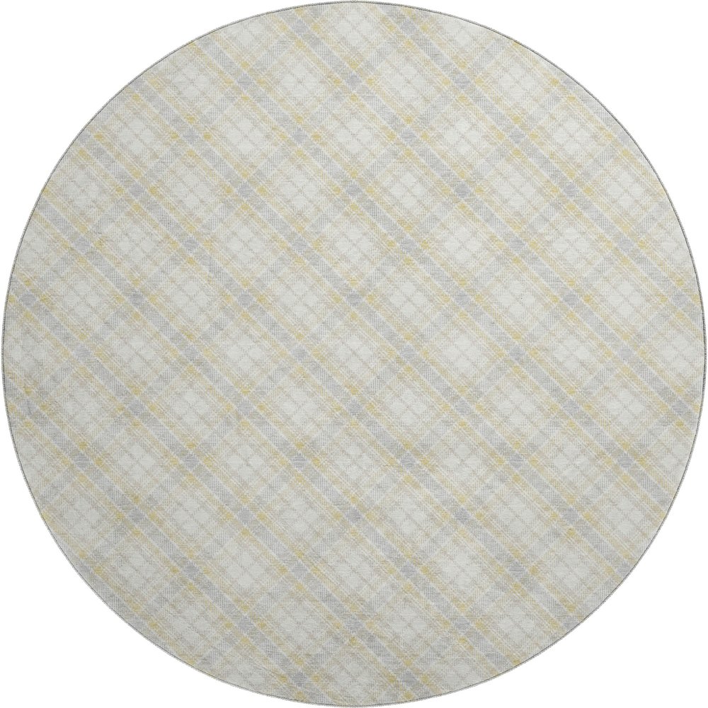 Luxury Washable Indoor/Outdoor Soft Essentials SE3 Gold 8' x 8' Rug