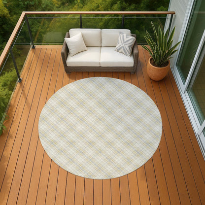 Luxury Washable Indoor/Outdoor Soft Essentials SE3 Gold 8' x 8' Rug