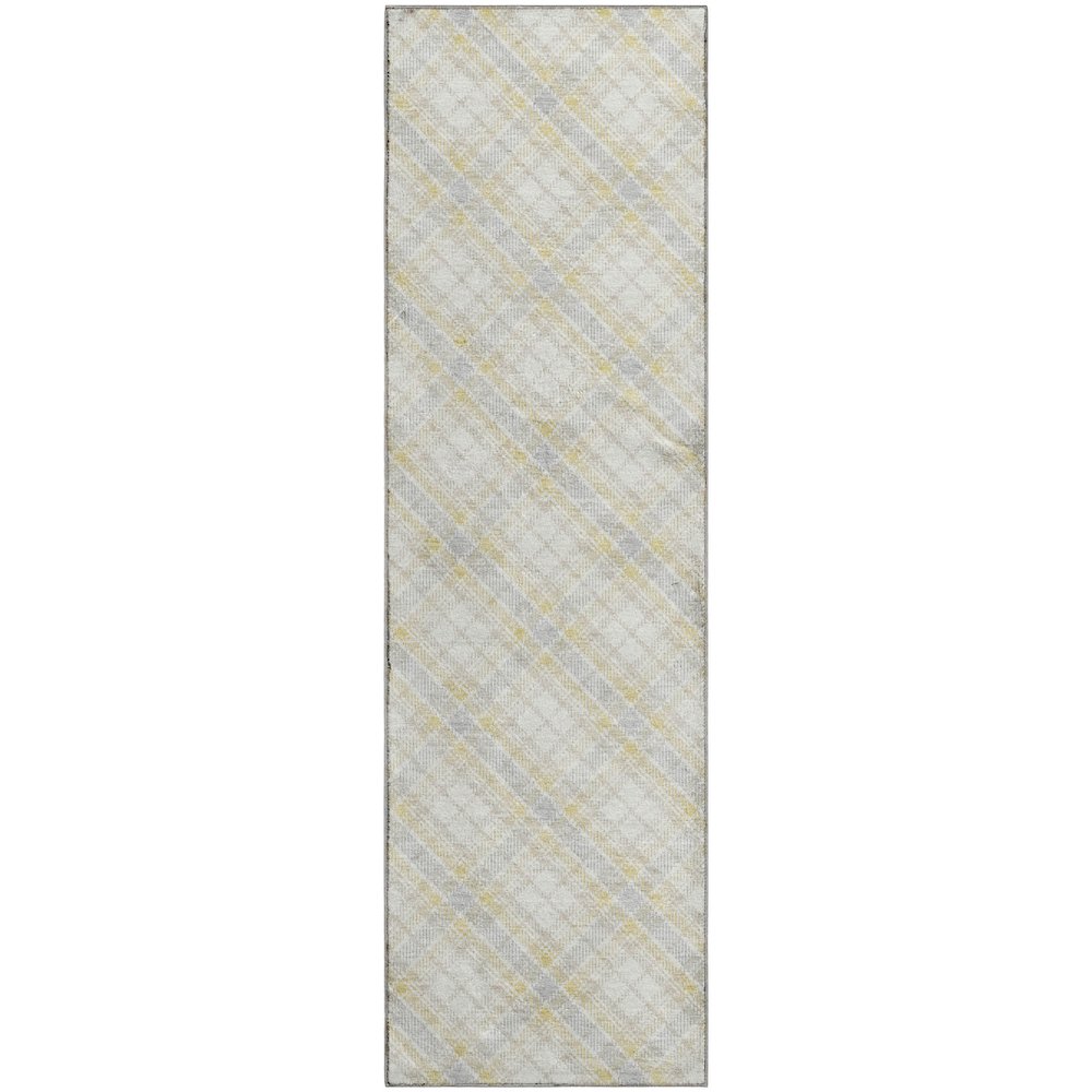 Luxury Washable Indoor/Outdoor Soft Essentials SE3 Gold 2'3" x 7'6" Runner Rug