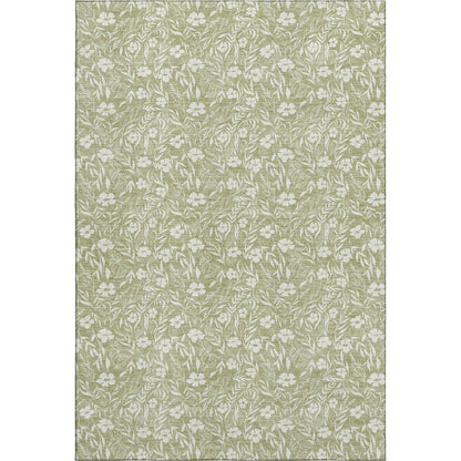 Luxury Washable Indoor/Outdoor Soft Essentials SE4 Green 2'6" x 3'10" Rug