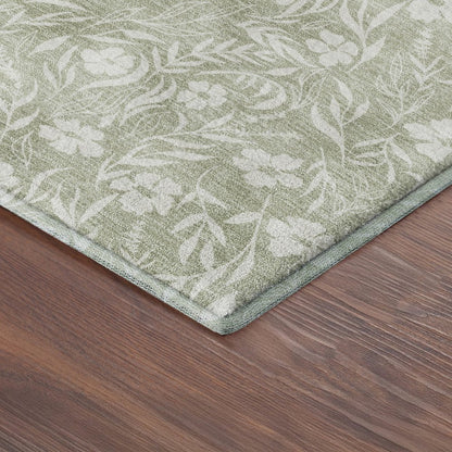 Luxury Washable Indoor/Outdoor Soft Essentials SE4 Green 1'8" x 2'6" Rug