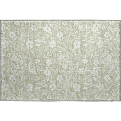 Luxury Washable Indoor/Outdoor Soft Essentials SE4 Green 1'8" x 2'6" Rug