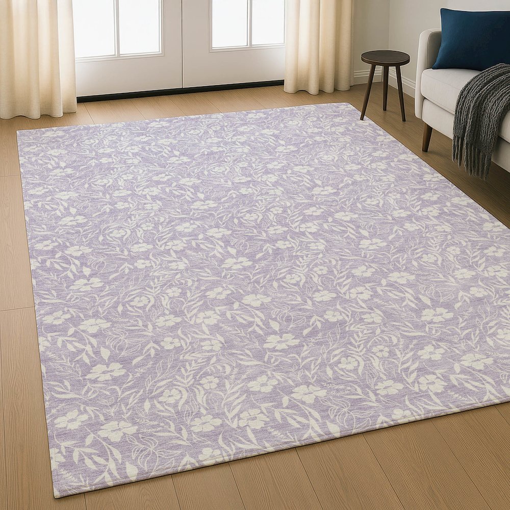 Luxury Washable Indoor/Outdoor Soft Essentials SE4 Purple 2'6" x 3'10" Rug