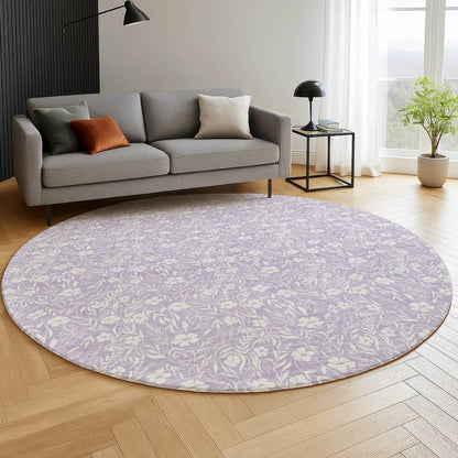 Luxury Washable Indoor/Outdoor Soft Essentials SE4 Purple 8' x 8' Rug