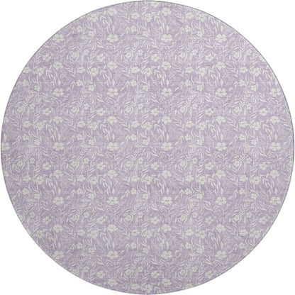 Luxury Washable Indoor/Outdoor Soft Essentials SE4 Purple 8' x 8' Rug